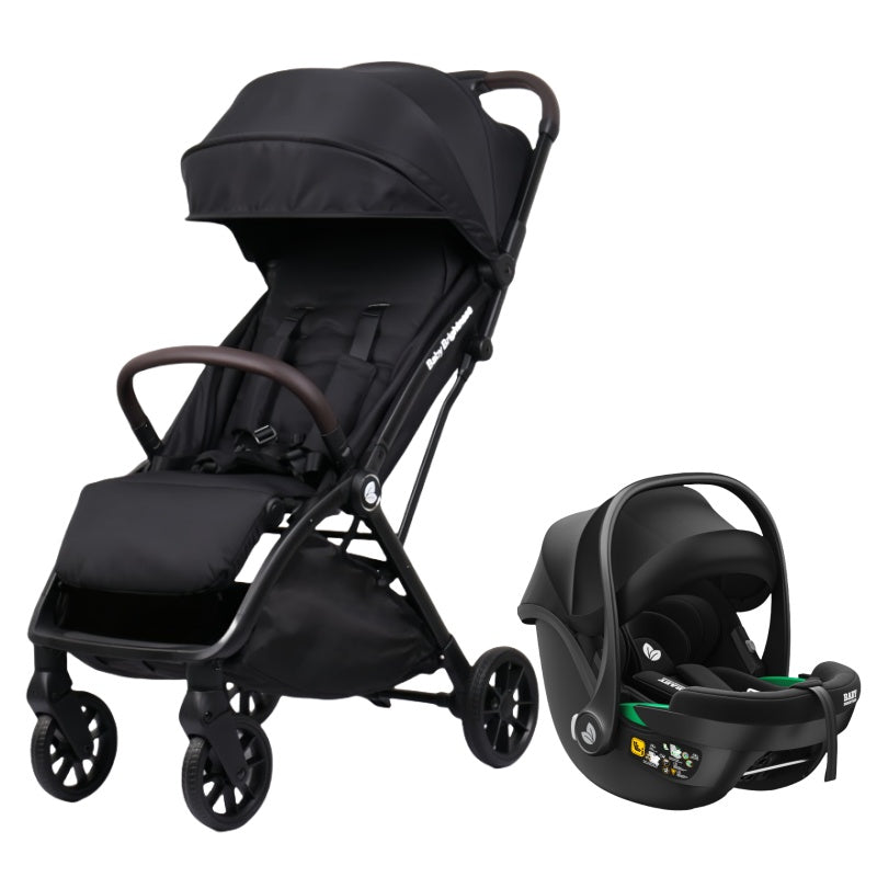 Baby Brightness FlexGo Auto Folding lightweight compact stroller with i-Size infant capsule Black