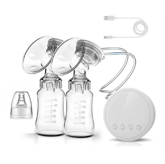 Double Electric Breast Pump – with teat and lid - USB Rechargeable
