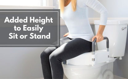 2 in 1 Raised Toilet Seat with Removable Padded Arms, Standard Seat