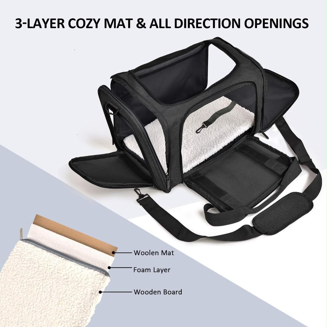 Portable Pet Carrier Bag – Soft-Sided Travel Carrier for Cats & Small Dogs