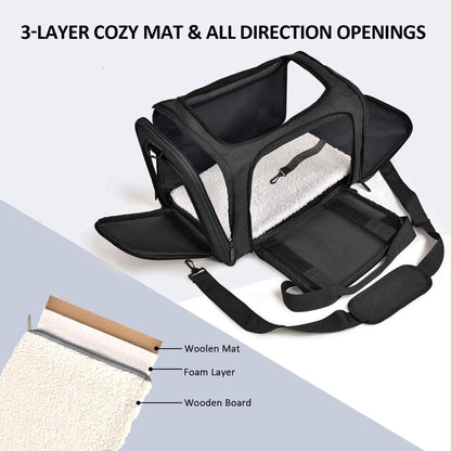 Portable Pet Carrier Bag – Soft-Sided Travel Carrier for Cats & Small Dogs