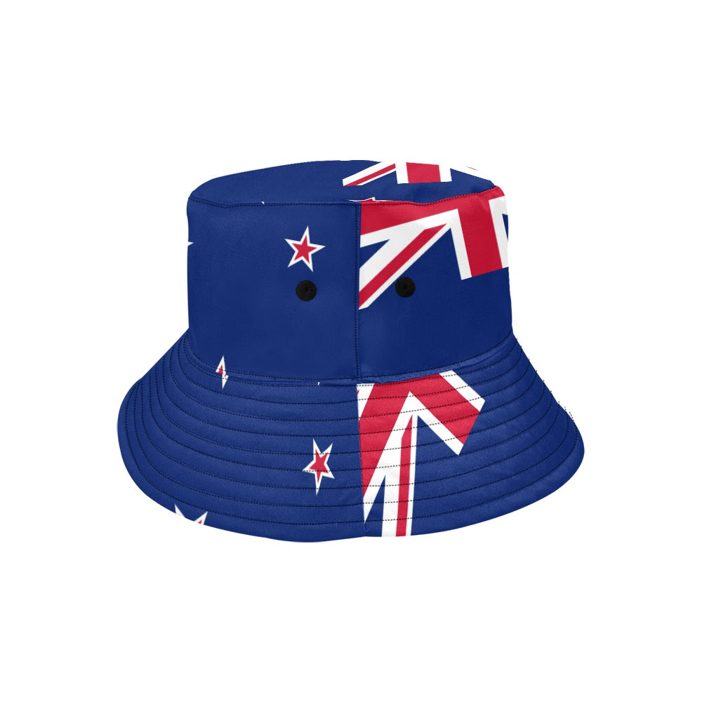 New Zealand Print Men's Bucket Hat - Stylish Chino Cotton Twill for Outdoor Adventures