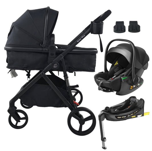 Crown Z - Premium Travel System - Reversible Bassinet Stroller + iSize Reclining Capsule + 360 Rotating Isofix Base