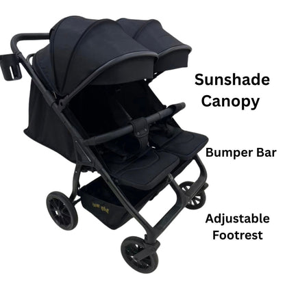 TrekTwo – Ultimate Side-by-Side Double Stroller with Cup Holder