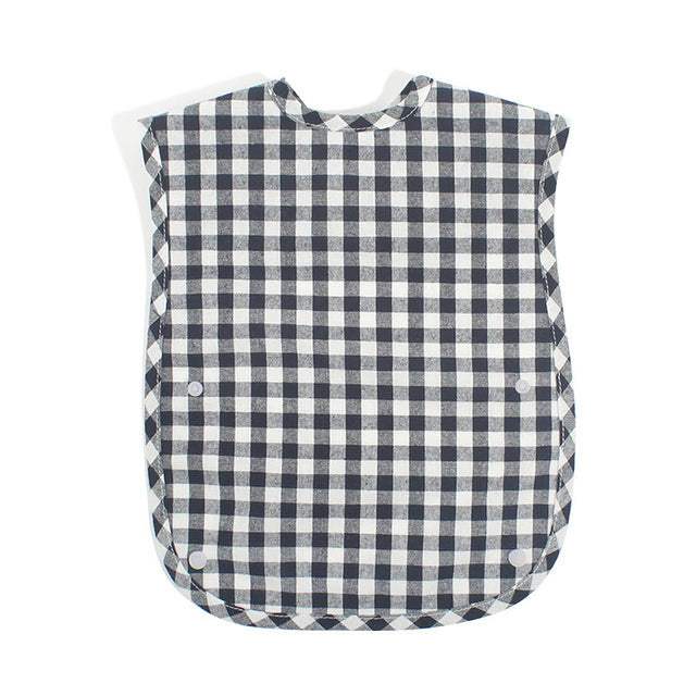 Plaid Waterproof Cotton Bib for Infants and Kids