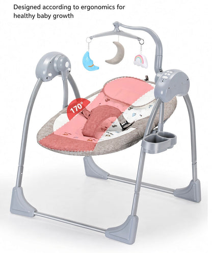 Preorder - Serena Electric Baby Swing Rocker Grey with Toys, Cup Holder, Canopy and Music
