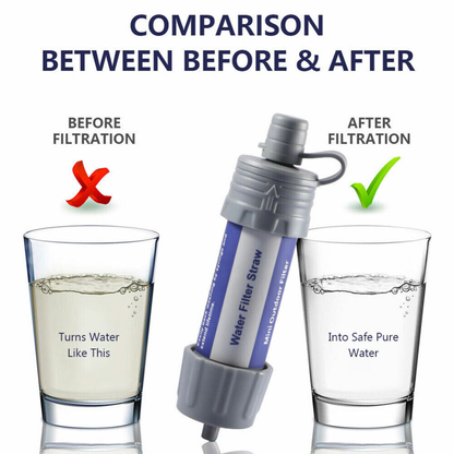 Portable Camping Hiking Mini Water Filter Straw Purifier