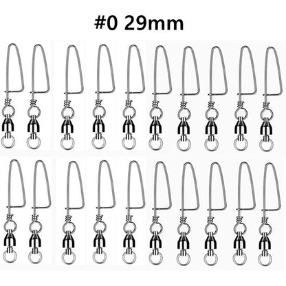 #0 20PCS Ball Bearing Fishing Swivels Snap Coastlock Fishing Line Connector
