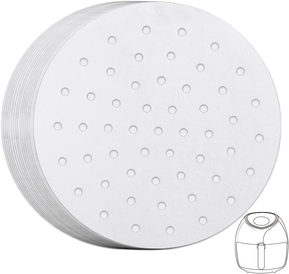 200PCS Air Fryer Liners Perforated Parchment Paper Round Non-stick