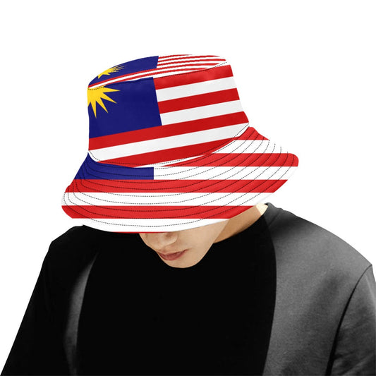 Stylish Men's Malaysia Flag Print Bucket Hat - Comfortable Chino Cotton Twill