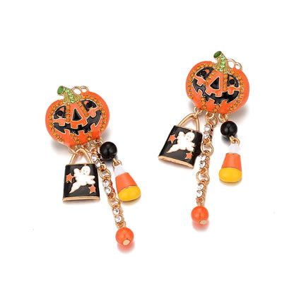 Pumpkin Tassel Earrings for Halloween