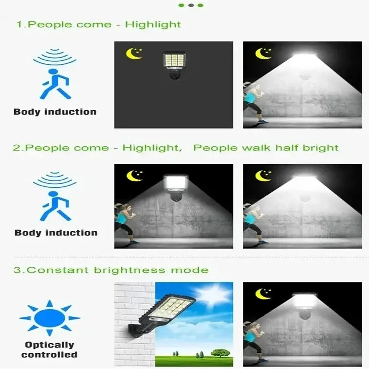 Solar Outdoor Lights, 3-Mode 200-COB Motion Sensor Security Lamps for Garden, Patio & Yard