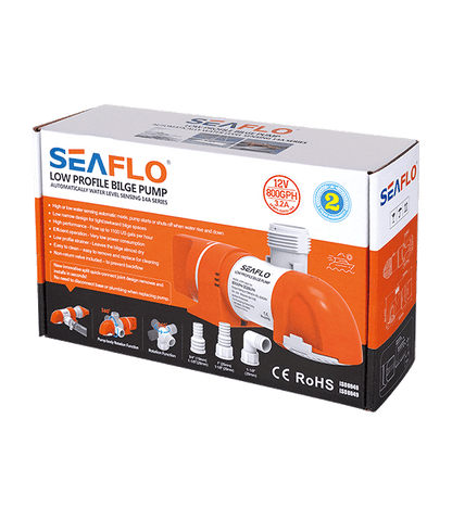 SEAFLO 1100GPH Bilge Pump Automatic Boat Marine Water Pump Low Profile 12V