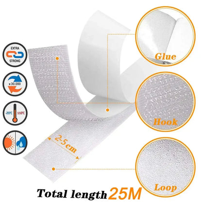 1–25M Self-Adhesive Hook & Loop Tape Fastener