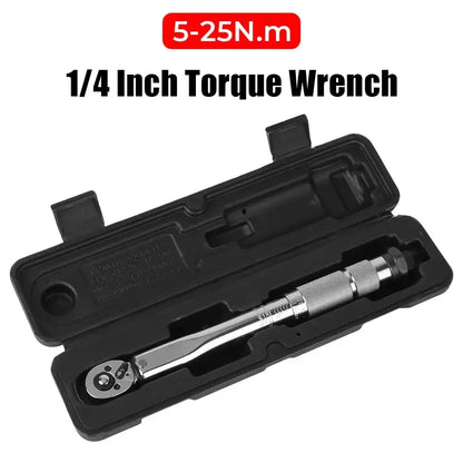 1/4″ Adjustable Torque Wrench 5–25 N·m with 3/8″ Adapter