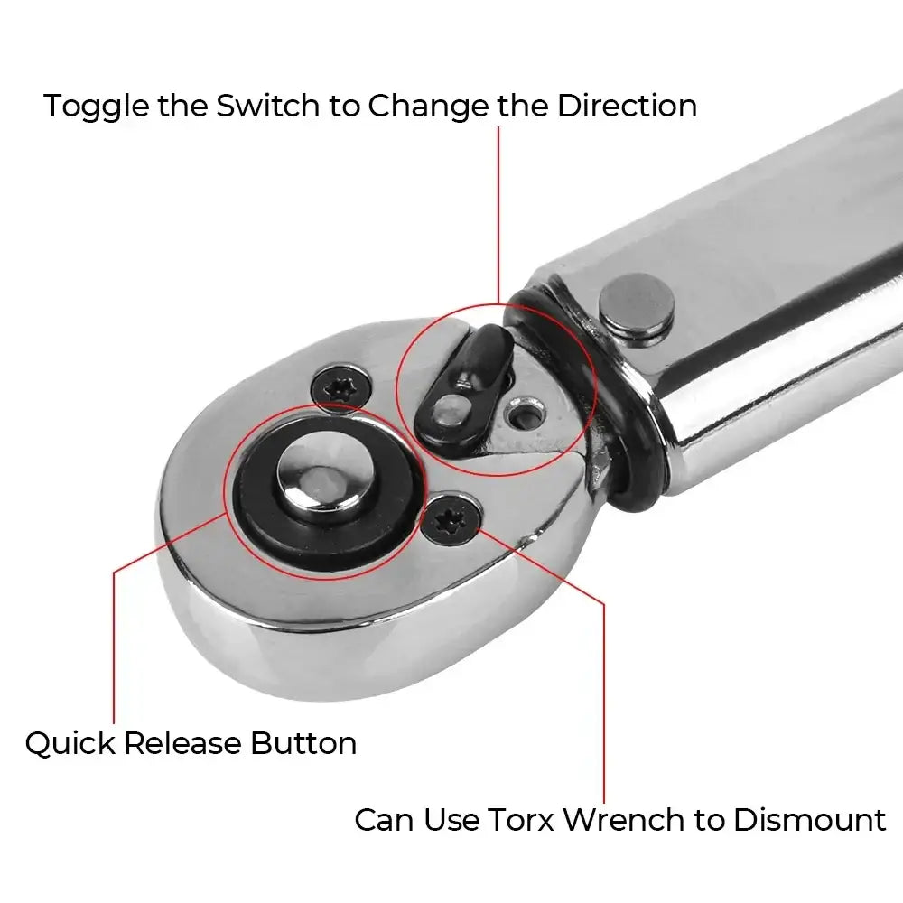 1/4″ Adjustable Torque Wrench 5–25 N·m with 3/8″ Adapter