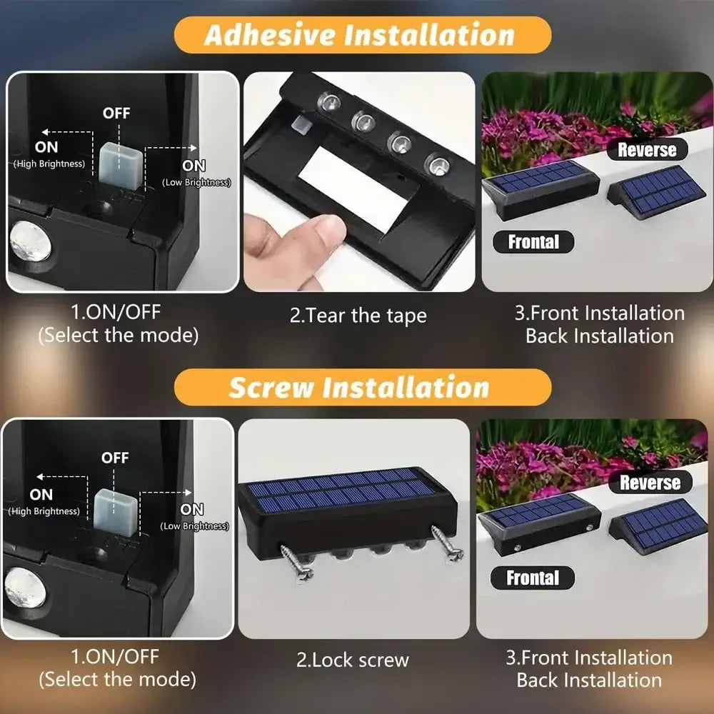 Waterproof Solar Wall Lights for Outdoor Home & Garden (1–4PCS)