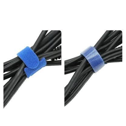 10–1000PCS Nylon T-Type Hook & Loop Cable Ties 12x200mm Reusable Adjustable Wire Organizers