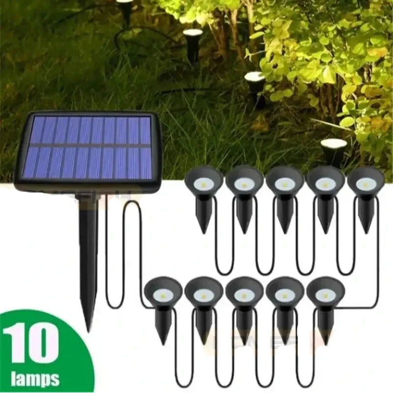 10-in-1 RGB Solar Garden Waterproof Ground Lights