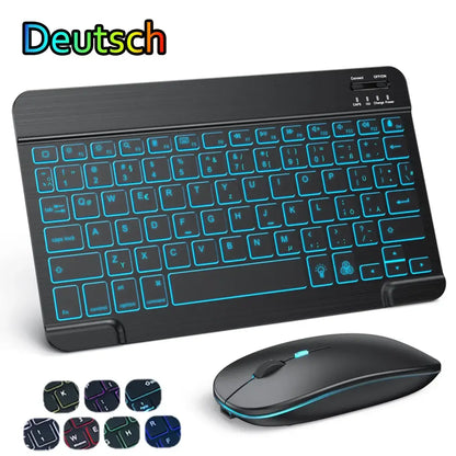 Backlit Bluetooth Keyboard & Mouse Set for iOS, Android & Windows Devices