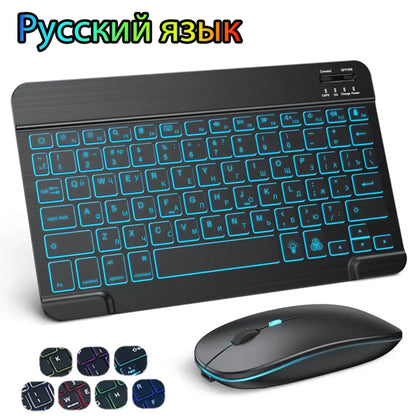 Backlit Bluetooth Keyboard & Mouse Set for iOS, Android & Windows Devices