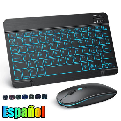 Backlit Bluetooth Keyboard & Mouse Set for iOS, Android & Windows Devices