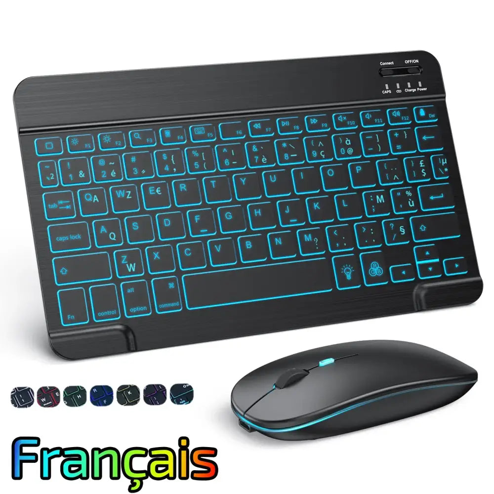 Backlit Bluetooth Keyboard & Mouse Set for iOS, Android & Windows Devices