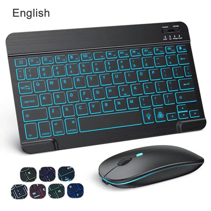 Backlit Bluetooth Keyboard & Mouse Set for iOS, Android & Windows Devices