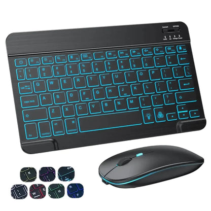 Backlit Bluetooth Keyboard & Mouse Set for iOS, Android & Windows Devices