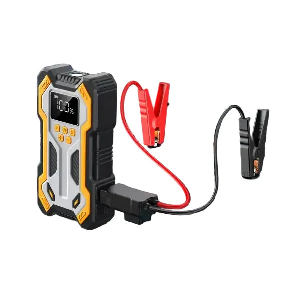 12V 10000mAh Multi-Function Car Jump Starter with Air Compressor & Wireless Power Bank