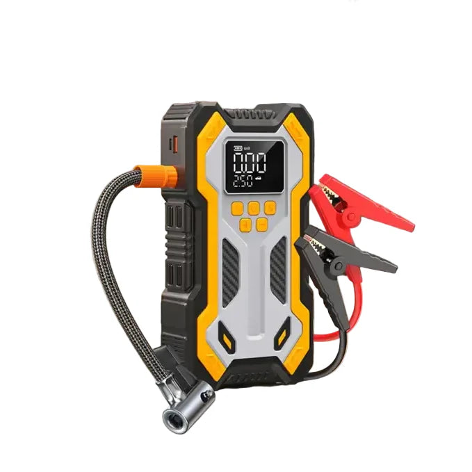 12V 10000mAh Multi-Function Car Jump Starter with Air Compressor & Wireless Power Bank