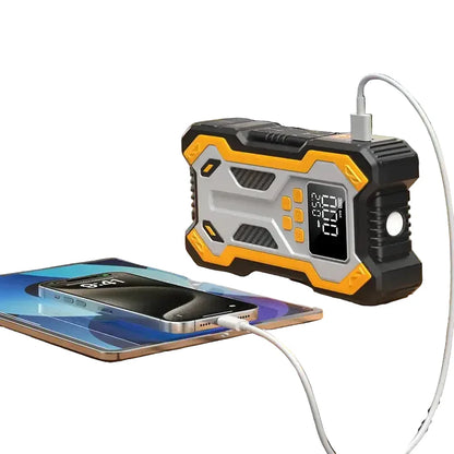 12V 10000mAh Multi-Function Car Jump Starter with Air Compressor & Wireless Power Bank