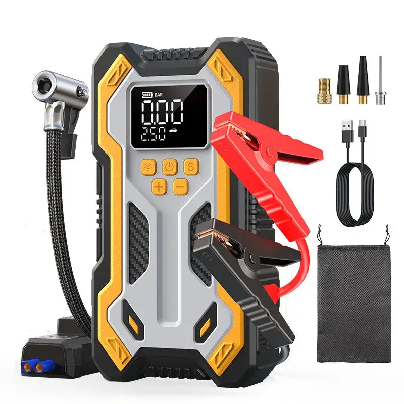 12V 10000mAh Multi-Function Car Jump Starter with Air Compressor & Wireless Power Bank