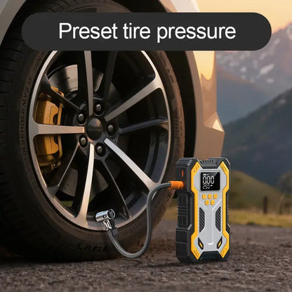 12V 10000mAh Multi-Function Car Jump Starter with Air Compressor & Wireless Power Bank