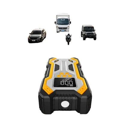 12V 10000mAh Multi-Function Car Jump Starter with Air Compressor & Wireless Power Bank