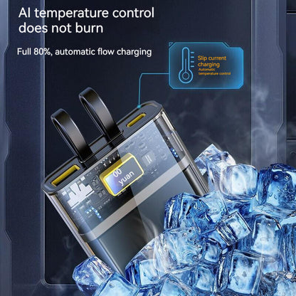 10000mah Display Power Bank With Built-in Cables