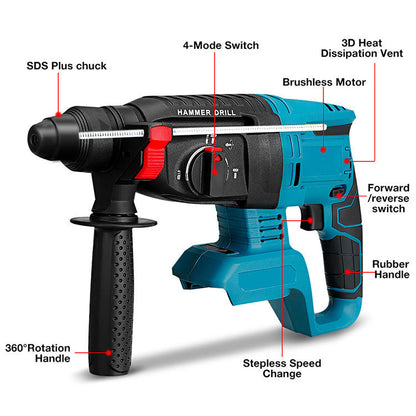 Cordless Brushless SDS Rotary Hammer Drill Body Impact Drill Tool For Makita 18V