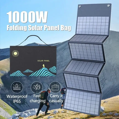 1000W Foldable Solar Charger Bag with USB & DC Output