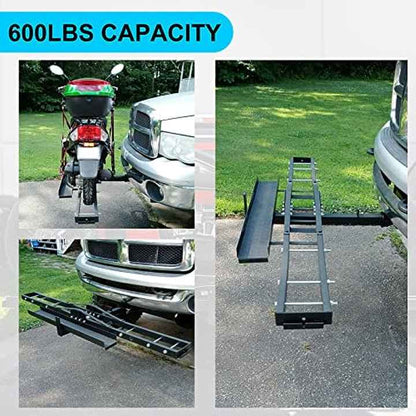 227kg Motorcycle Scooter Dirt Bike Carrier Hauler Hitch Mount Rack Ramp Anti Tilt