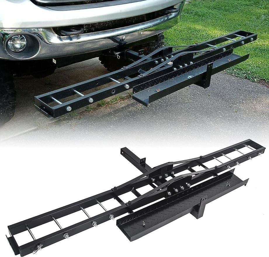 227kg Motorcycle Scooter Dirt Bike Carrier Hauler Hitch Mount Rack Ramp Anti Tilt