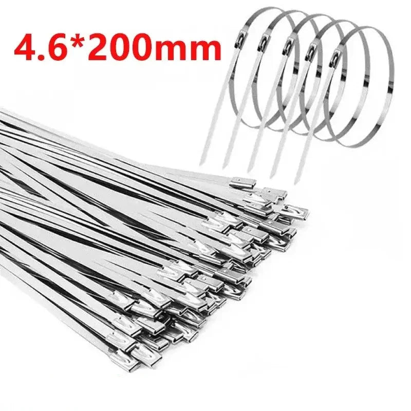 100PCS 4.6mm Stainless Steel Zip Ties