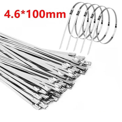 100PCS 4.6mm Stainless Steel Zip Ties