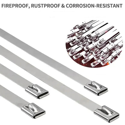 100PCS 4.6mm Stainless Steel Zip Ties