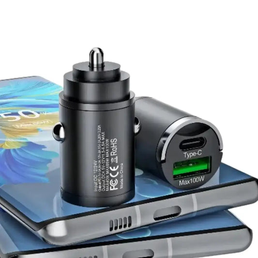100W Mini USB-C Fast Car Charger Adapter