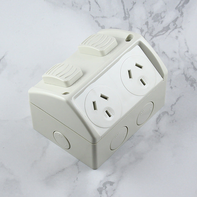 Weatherproof Double GPO Power Point Outlet 10Amp IP53 - salelink.co.nz