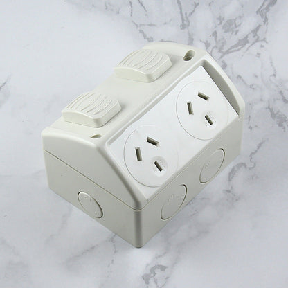 Weatherproof Double GPO Power Point Outlet 10Amp IP53 - salelink.co.nz
