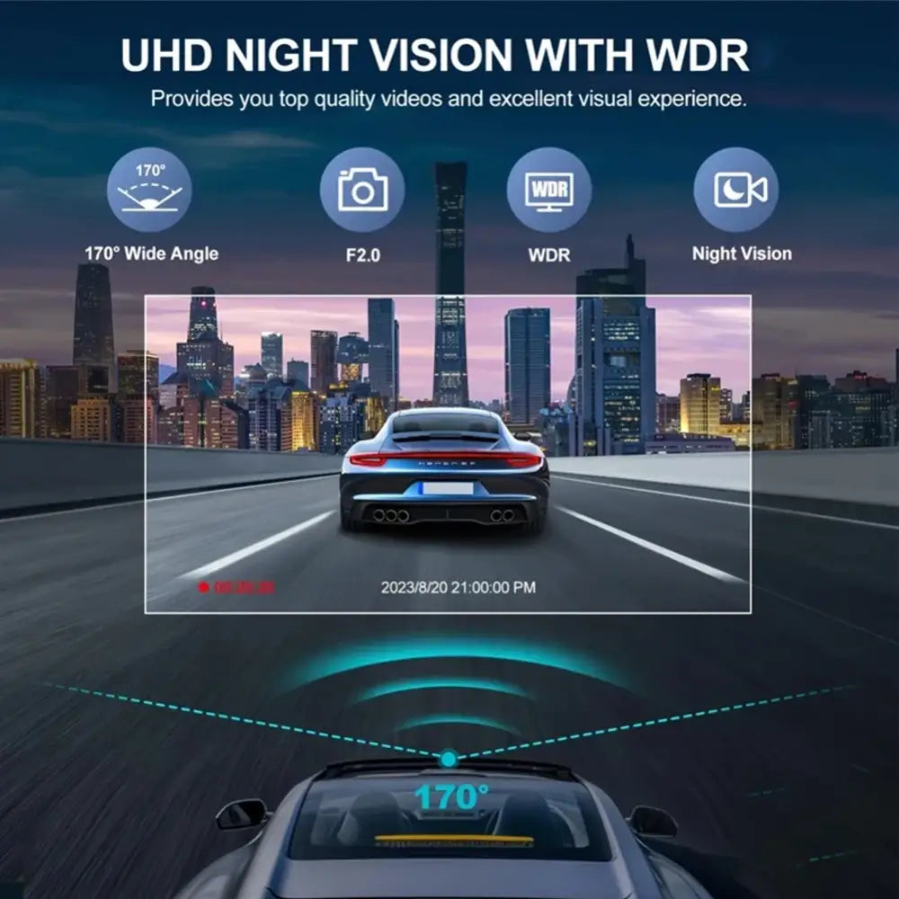 Dash Cam With Night Vision & Parking Monitor