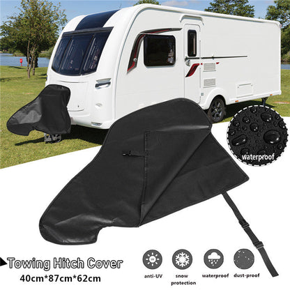 Caravan Hitch Cover Trailer Tow Ball Coupling Lock Cover Waterproof PVC Nylon - salelink.co.nz