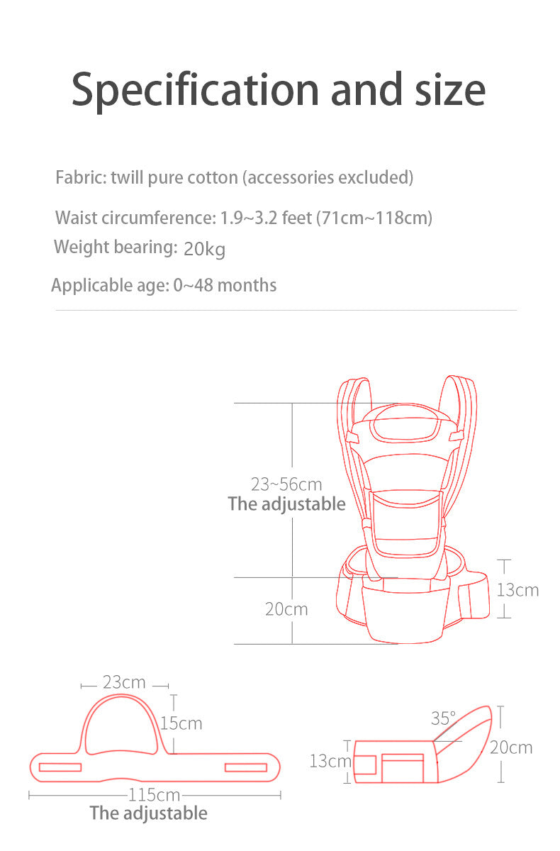 3 IN 1 BABY CARRIER HIPSEAT DARK BLUE