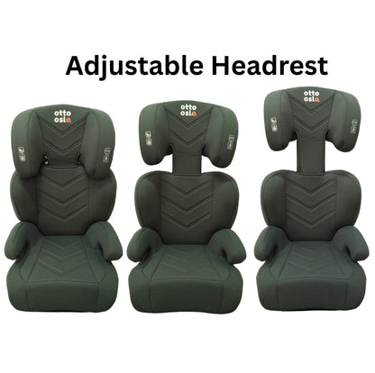 Zen i-Size Booster Car Seat with Isofix and Adjustable Headrest - GREEN